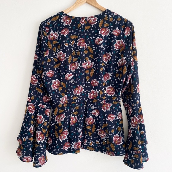 Hommage From Los Angeles Women’s Floral Blouse, Navy Blue, Size Small - Picture 12 of 12